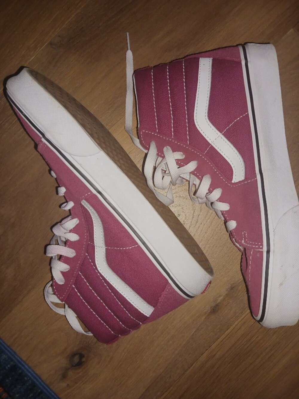 Vans Sk8-Hi High Top Skate Shoes Men 7.5 Women 9 Maroon Burgundy Rose Pink - Picture 6 of 7
